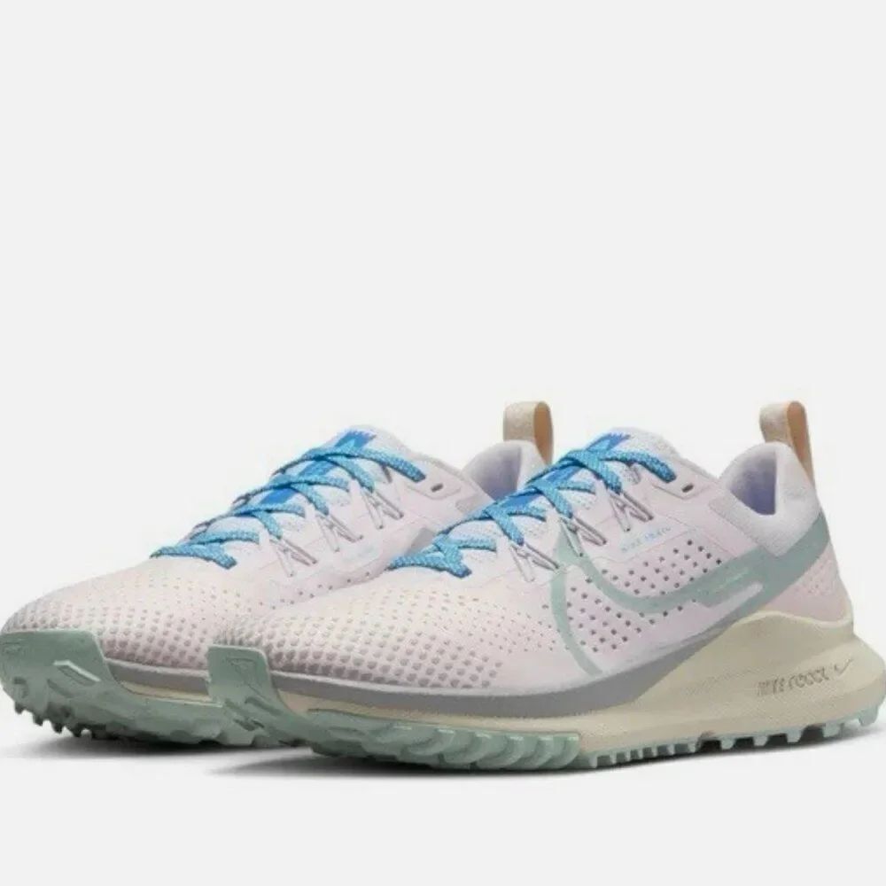 NIKE REACT PEGASUS TRAIL 4 Women's Shoes Pearl Pink Wolf Grey 8.5 US Medium
